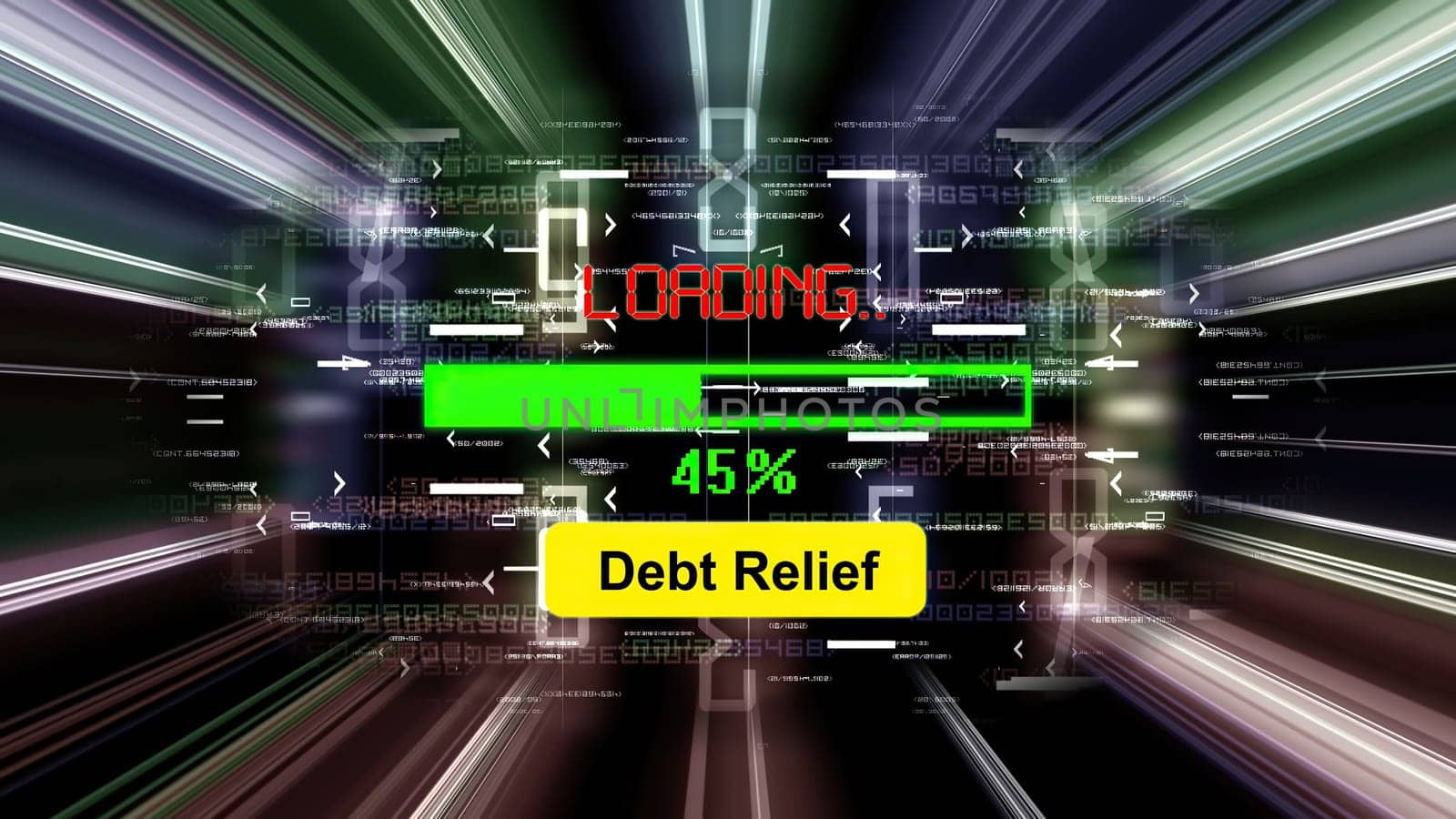 Debt reliaf loading progress bar on the screen,Debt reliaf loading progress bar on the screen