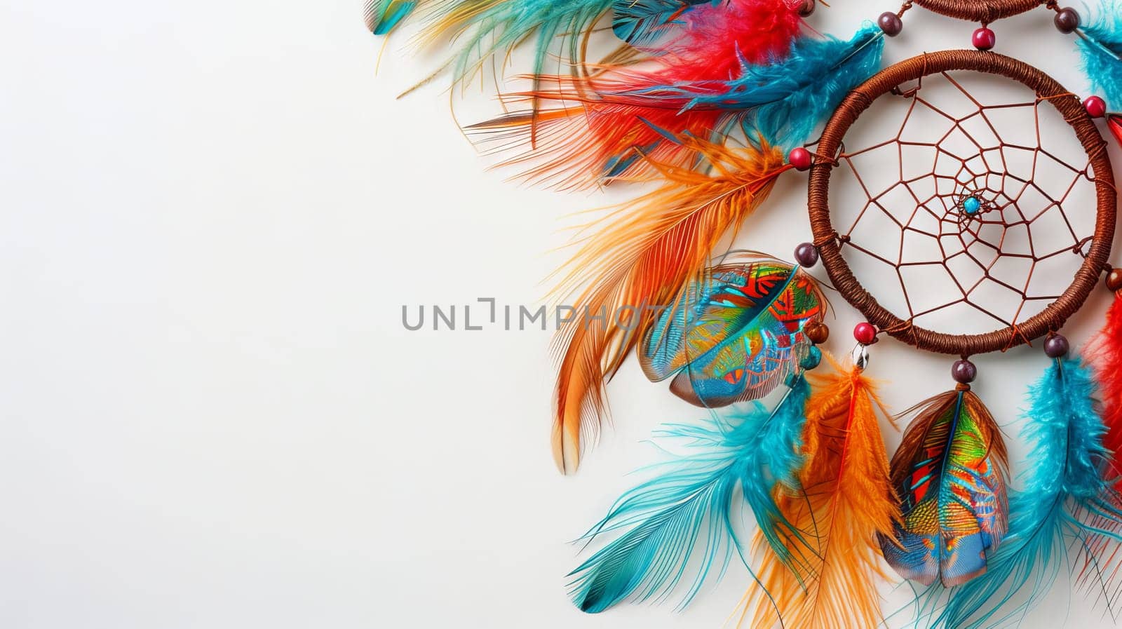 Boho-inspired dreamcatchers with intricate details and vibrant feathers capture the essence of bohemian style on white