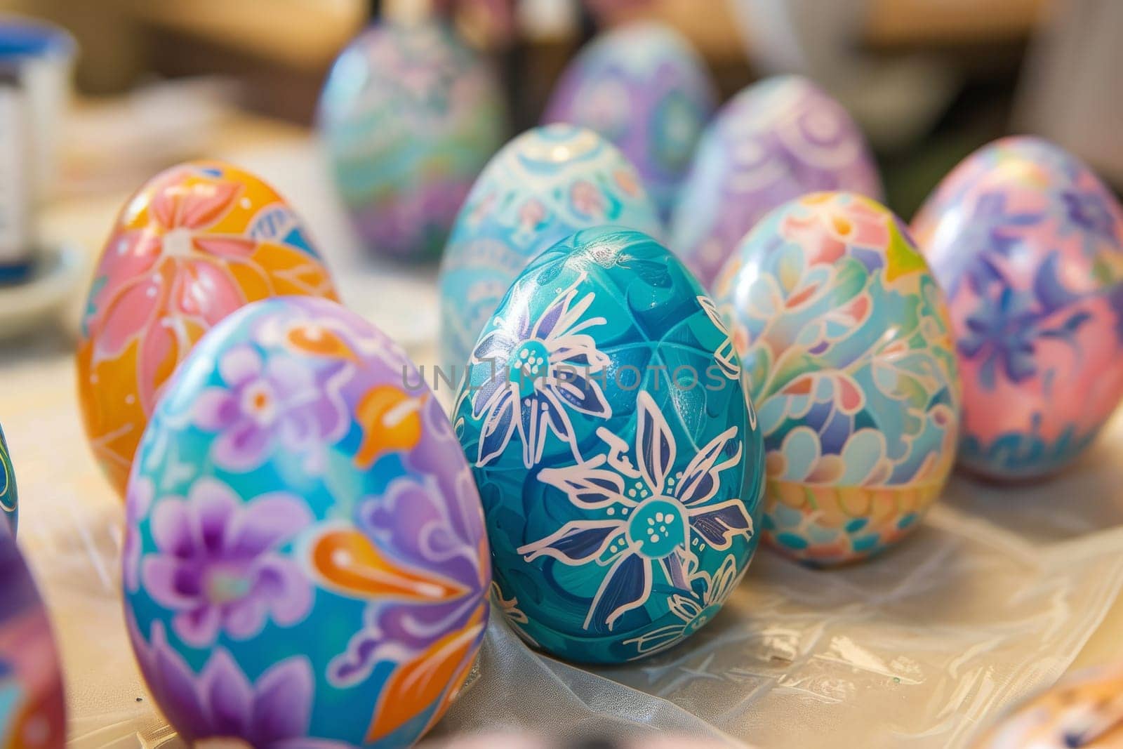 Easter egg decorating workshop with creative crafts and colorful designs