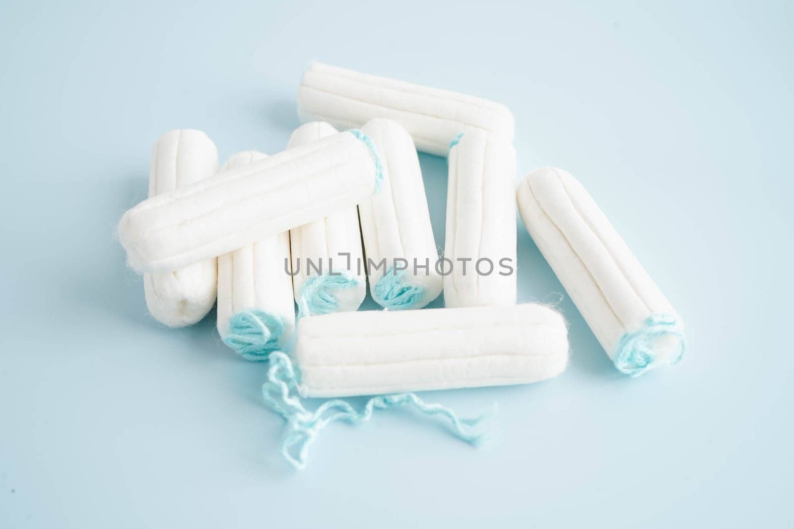Cotton tampons for women hygiene menstrual period cycle protection.