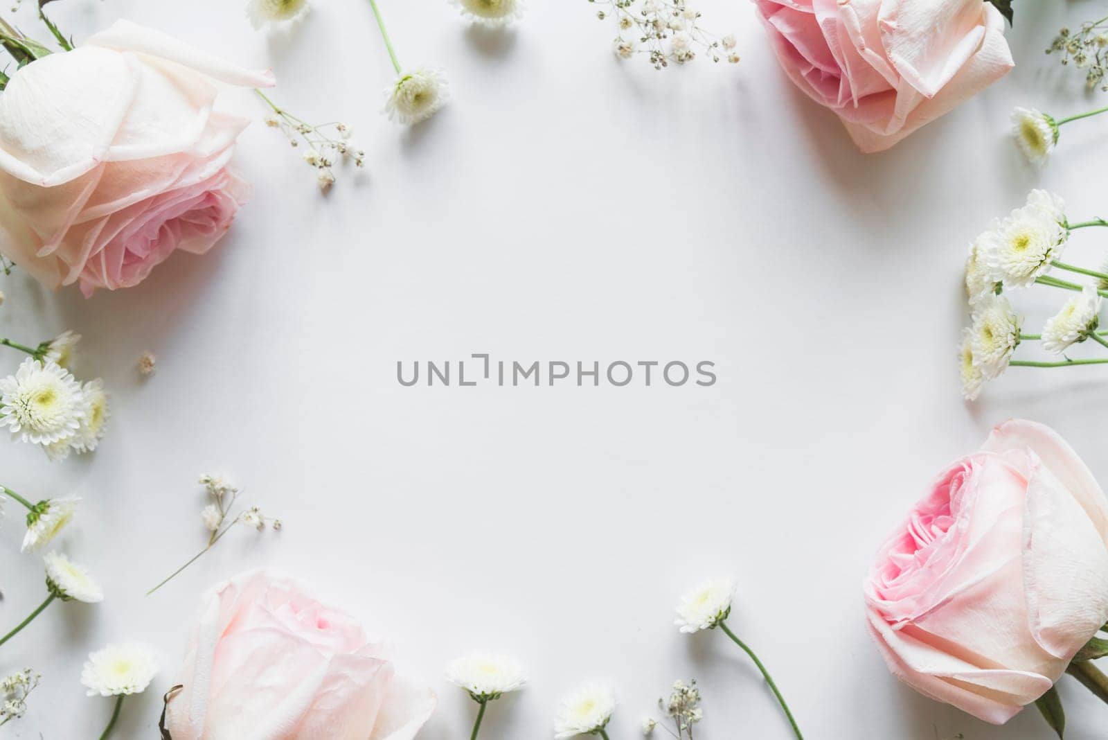 top view flowers leaves. High resolution photo