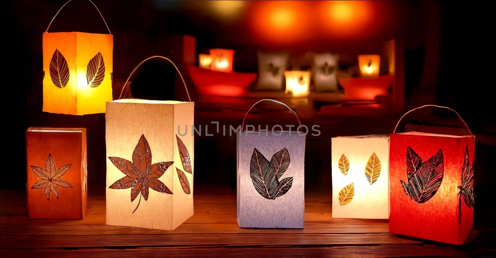 Various paper lanterns, which are usually made with children in kindergarten. On St. Martin's Day, everyone goes out into the street together with the glowing lanterns.