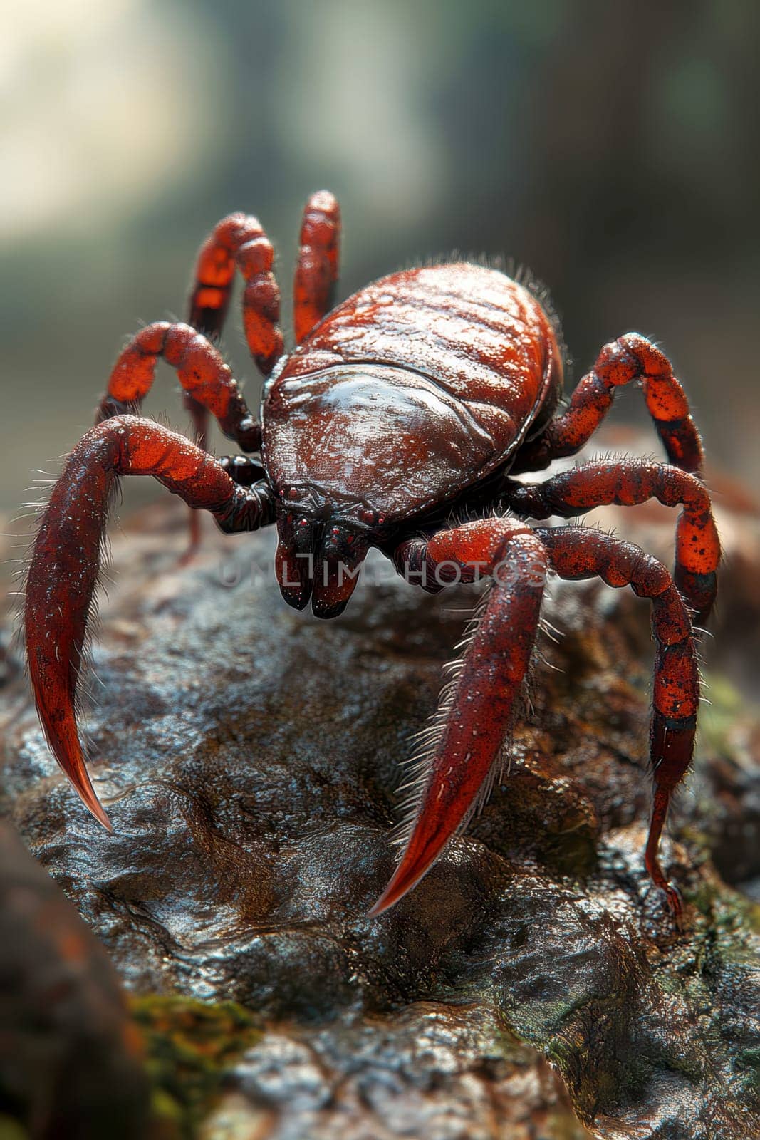 a tick drinking blood.AI generative.