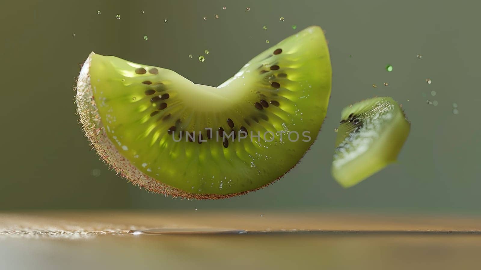 Basic composition of a spinning kiwi slice