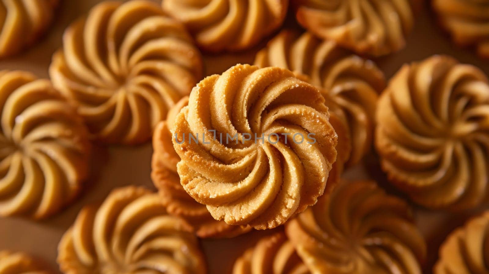 Balanced arrangement of spinning cookies in a balanced pattern