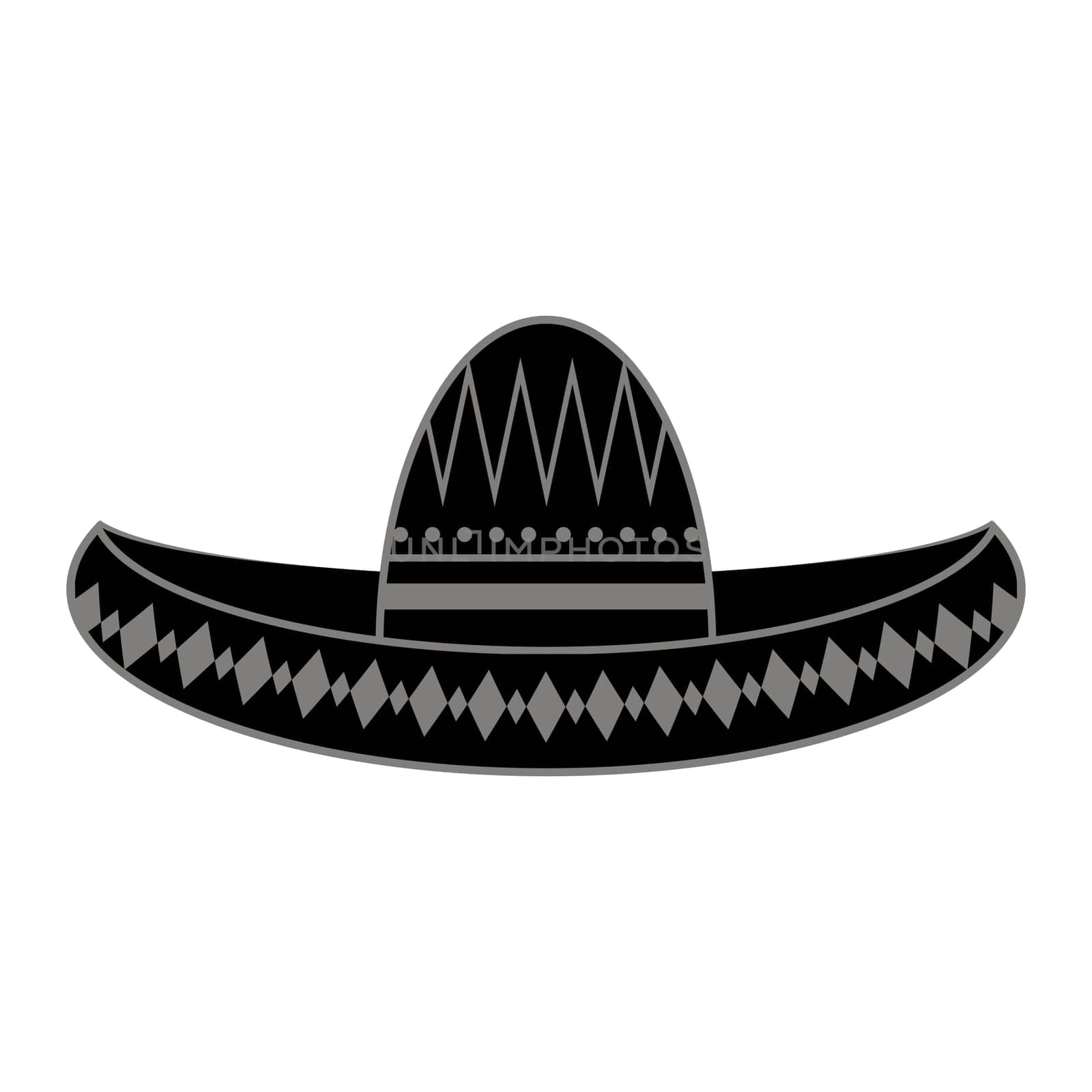 Vector Mexican sombrero. Cinco de mayo symbol isolated on white background.