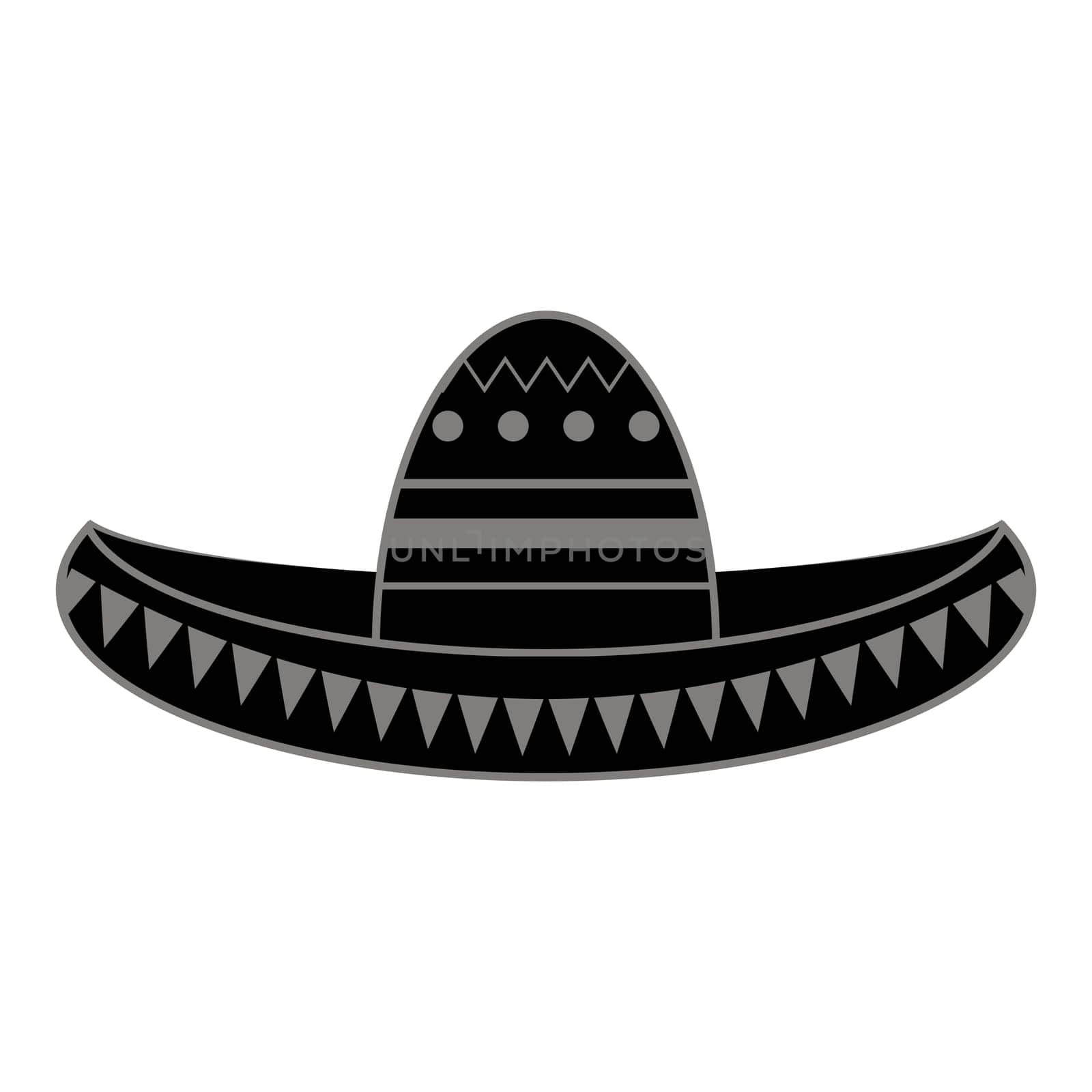 Vector Mexican sombrero icon. Cinco de mayo symbol isolated on white background.