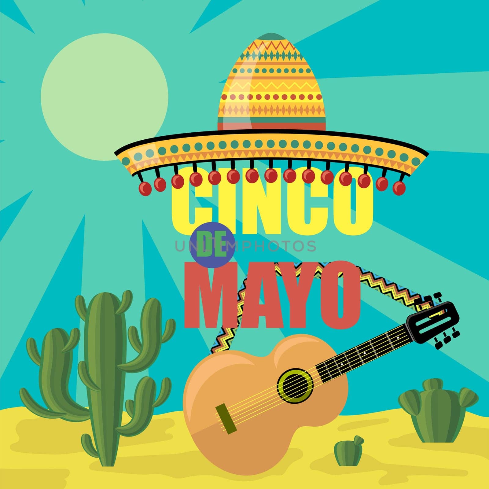 Vector Mexican festival Cinco de mayo. Banner for party. Traditional holiday.