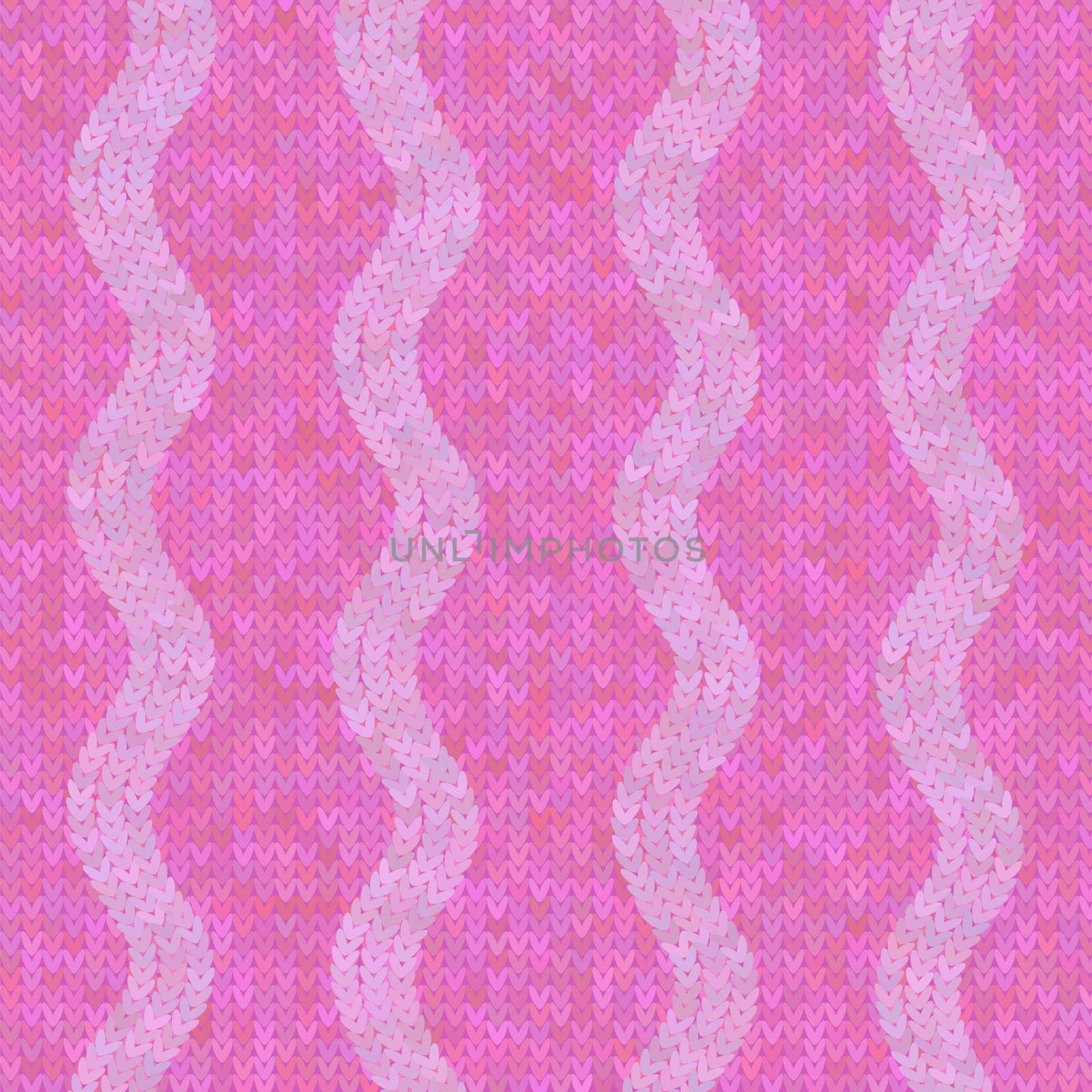 Vector Stylish Knit. Pink Knitted Texture. Woolen Pullover Canvas Print. Winter Fabric Pattern.