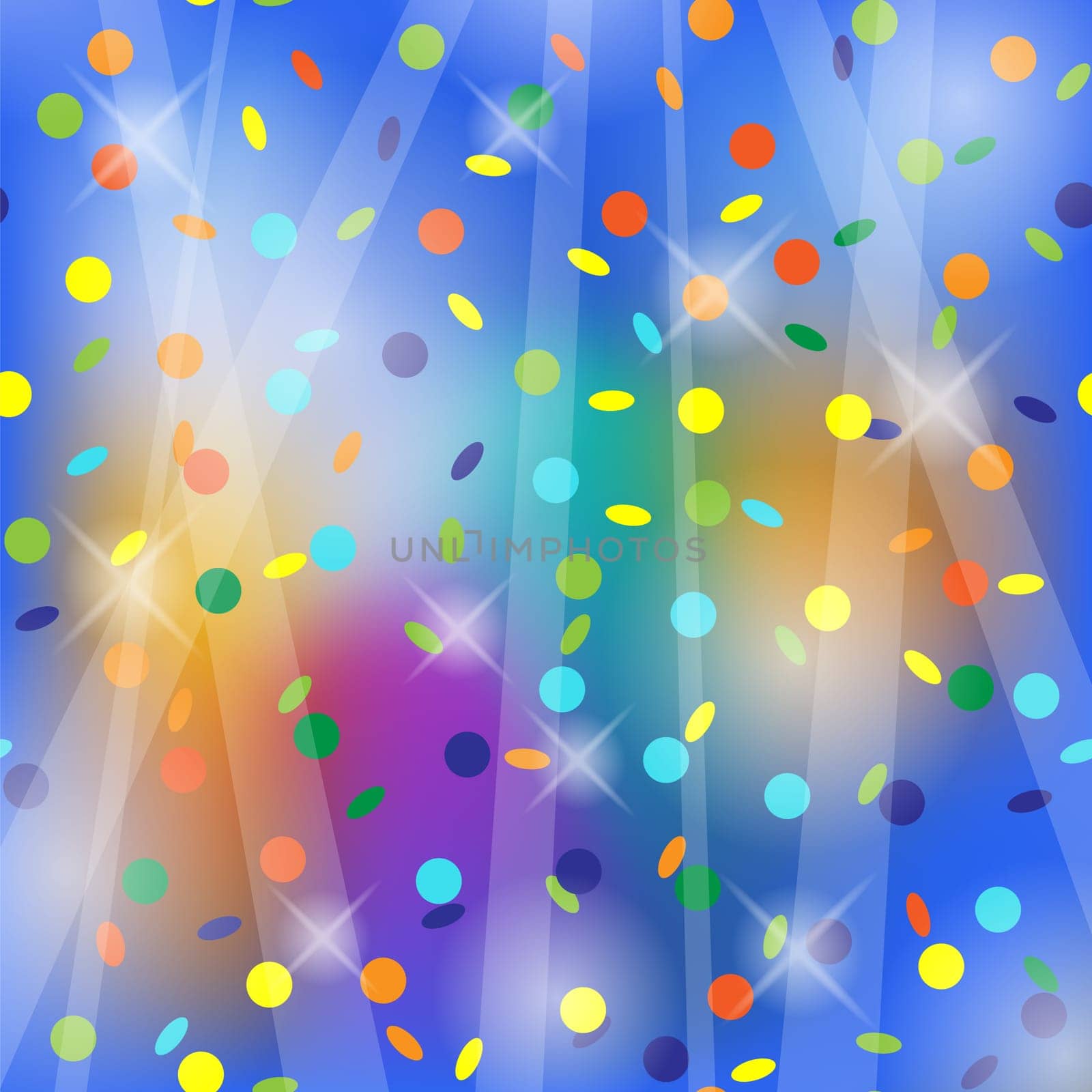Vector confetti pattern. Light snow. Colorful bright background. Dance party in a night club.