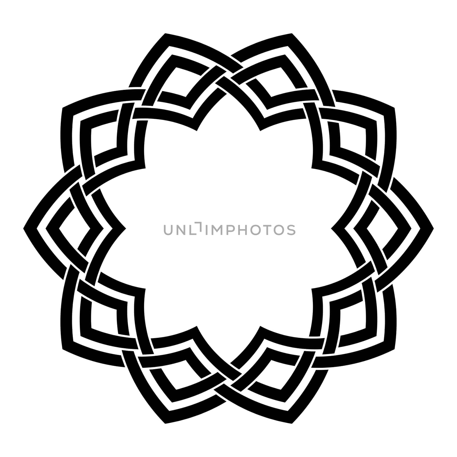 Vector round ornament. Decorative vintage ethnic pattern for tattoo or logo. Celtic knots frame. Scandinavian traditional ornament.