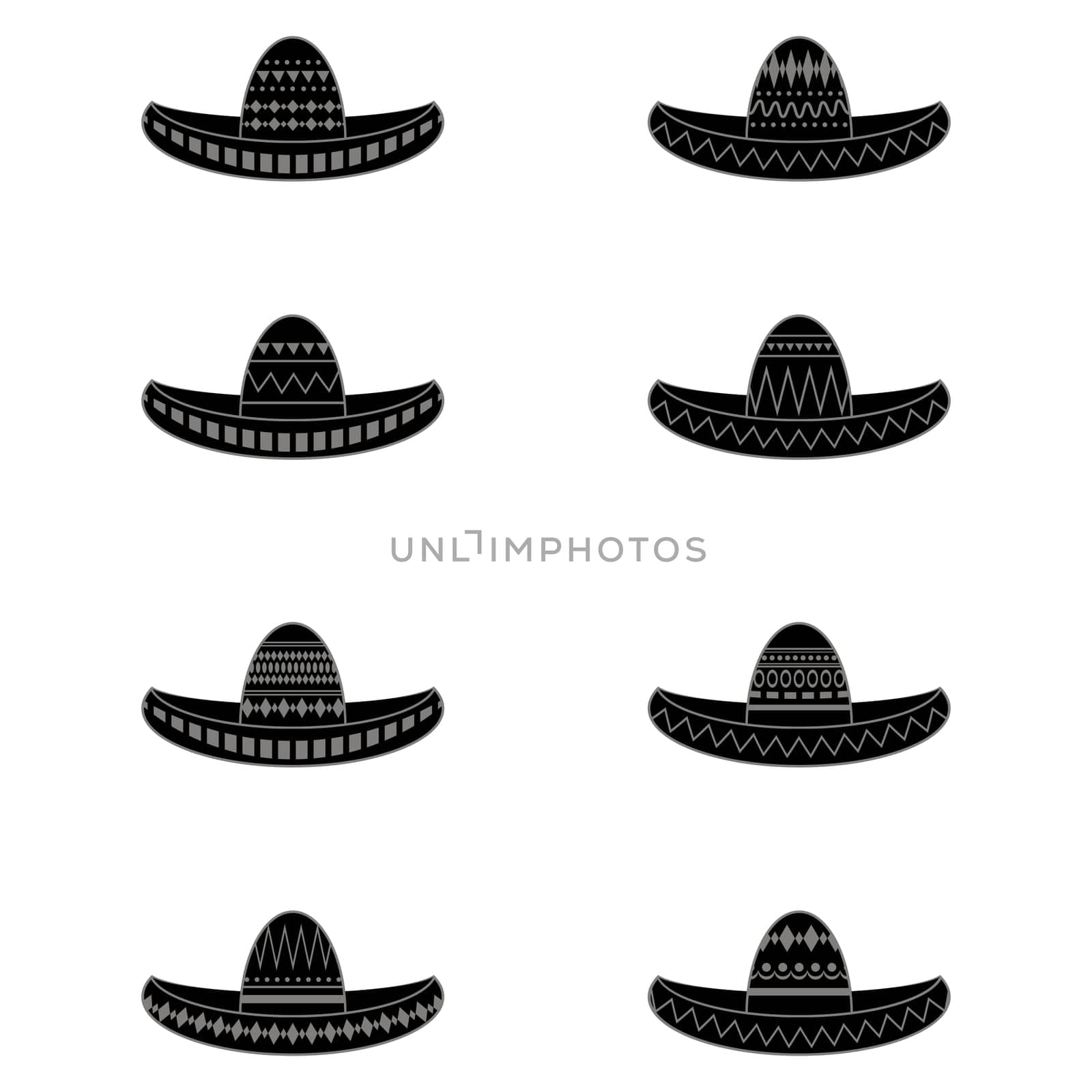 Vector Mexican sombrero. Cinco de mayo symbol isolated on white background.