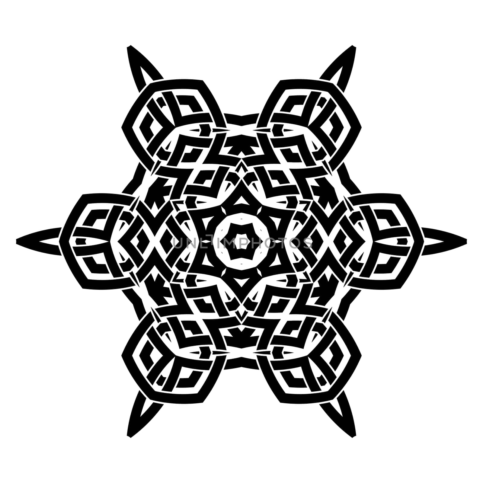 Vector round ornament. Decorative vintage ethnic pattern for tattoo or logo. Celtic knots frame. Scandinavian traditional ornament.