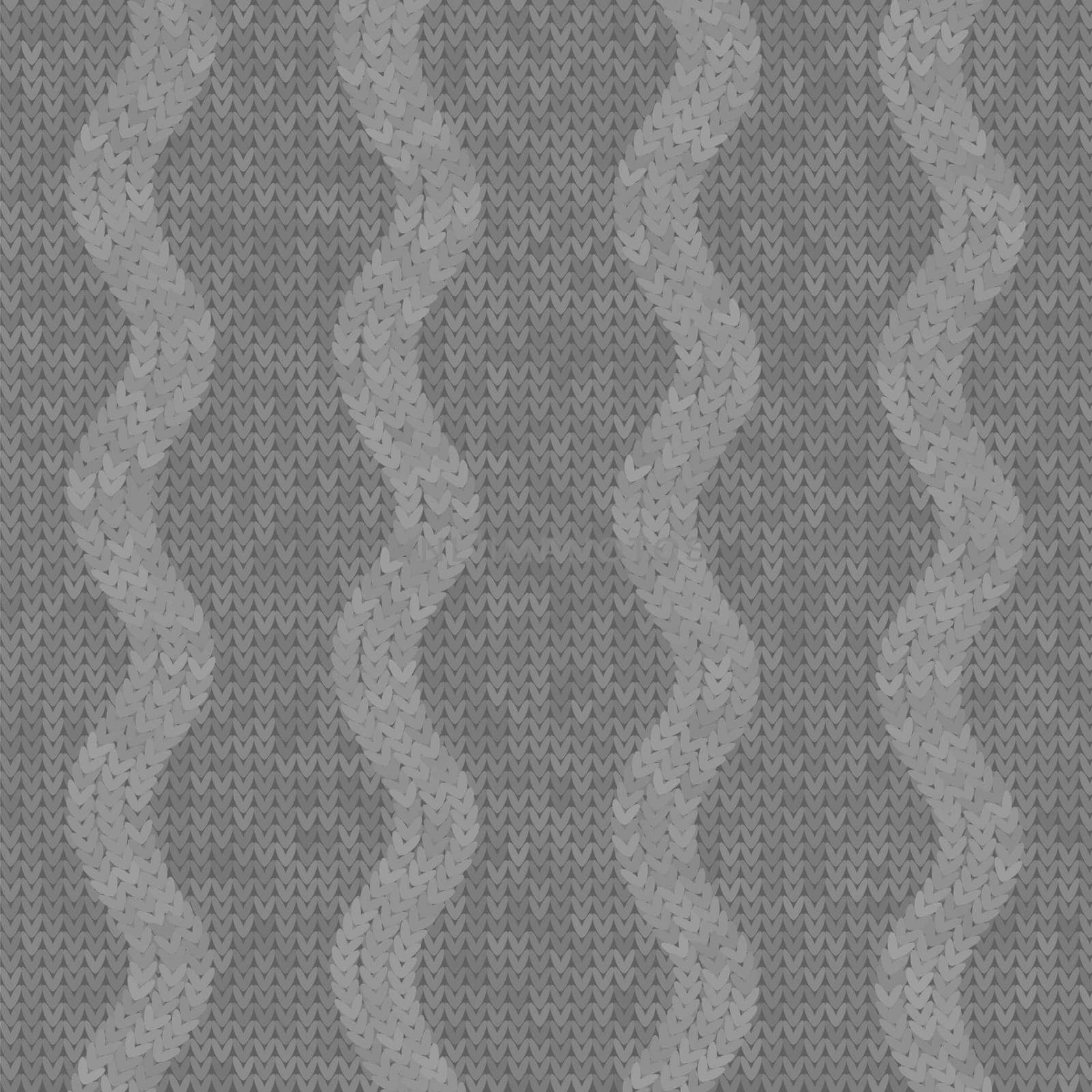 Vector Stylish Knit. Grey Knitted Texture. Woolen Pullover Canvas Print. Winter Fabric Pattern.
