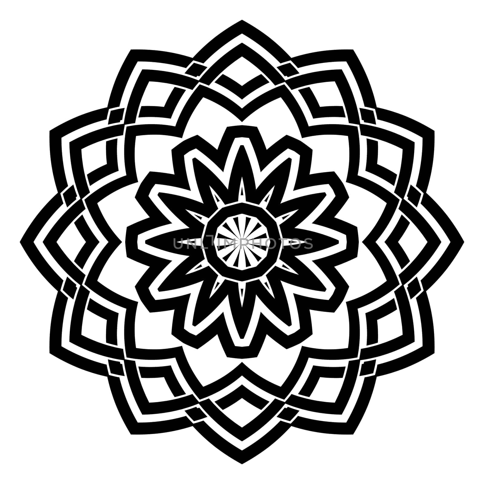 Vector round ornament. Decorative vintage ethnic pattern for tattoo or logo. Celtic knots frame. Scandinavian traditional ornament.