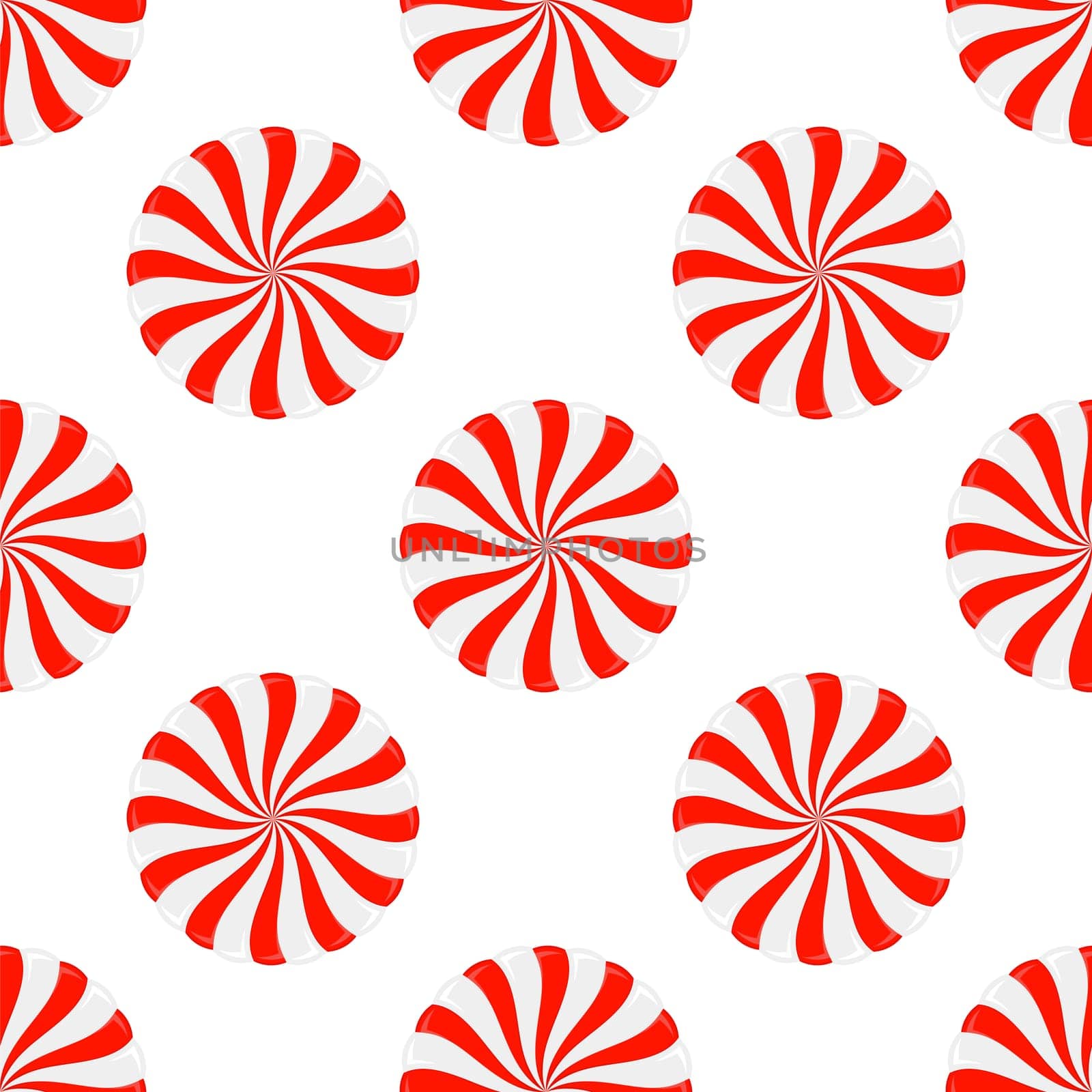 Vector Christmas candy seamless pattern. Lollipop sugar caramel. Cartoon dessert background.