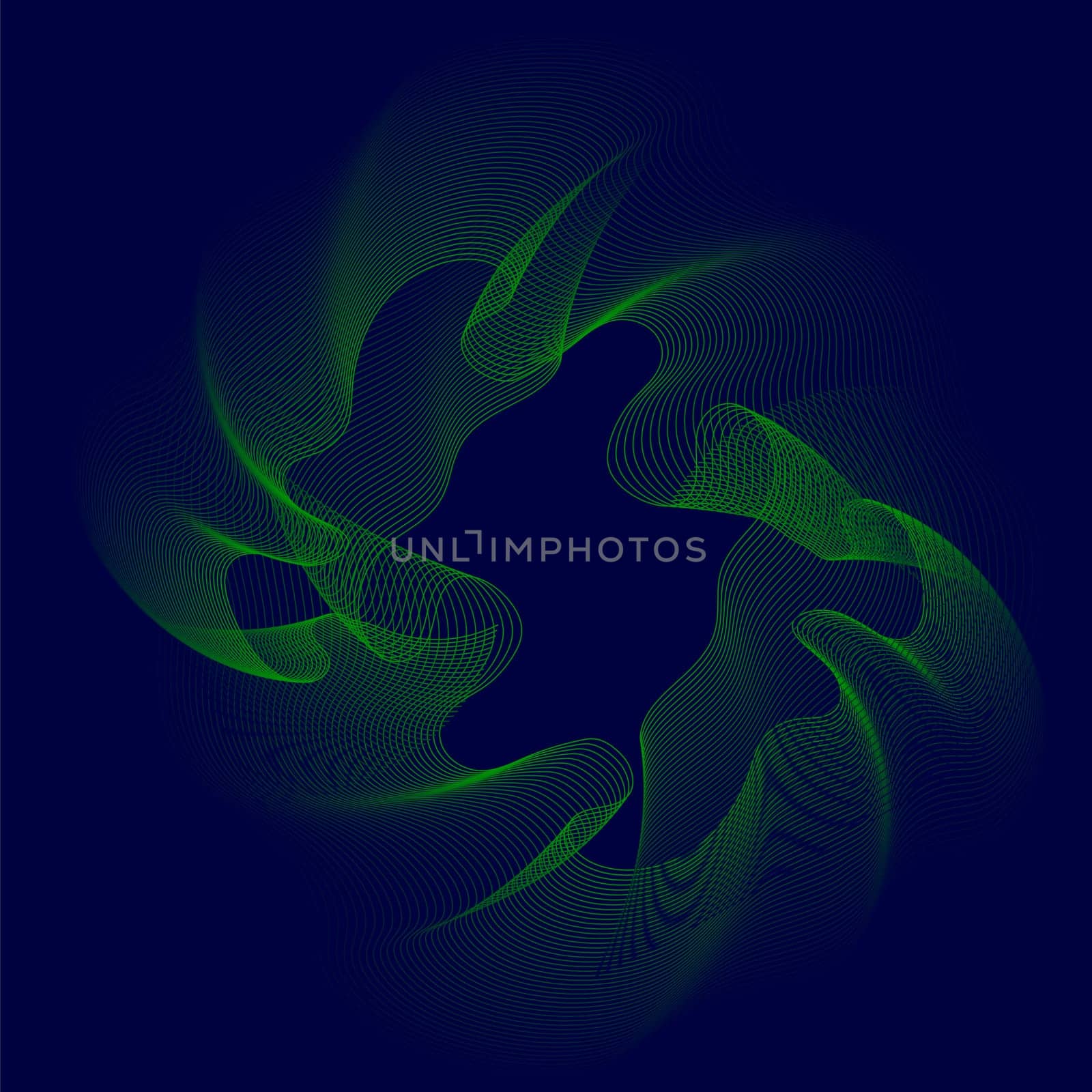Vector abstract glowing wave lines on dark blue background. Striped lines texture. Dynamic wave pattern. Modern flowing wavy lines. Futuristic technology concept.