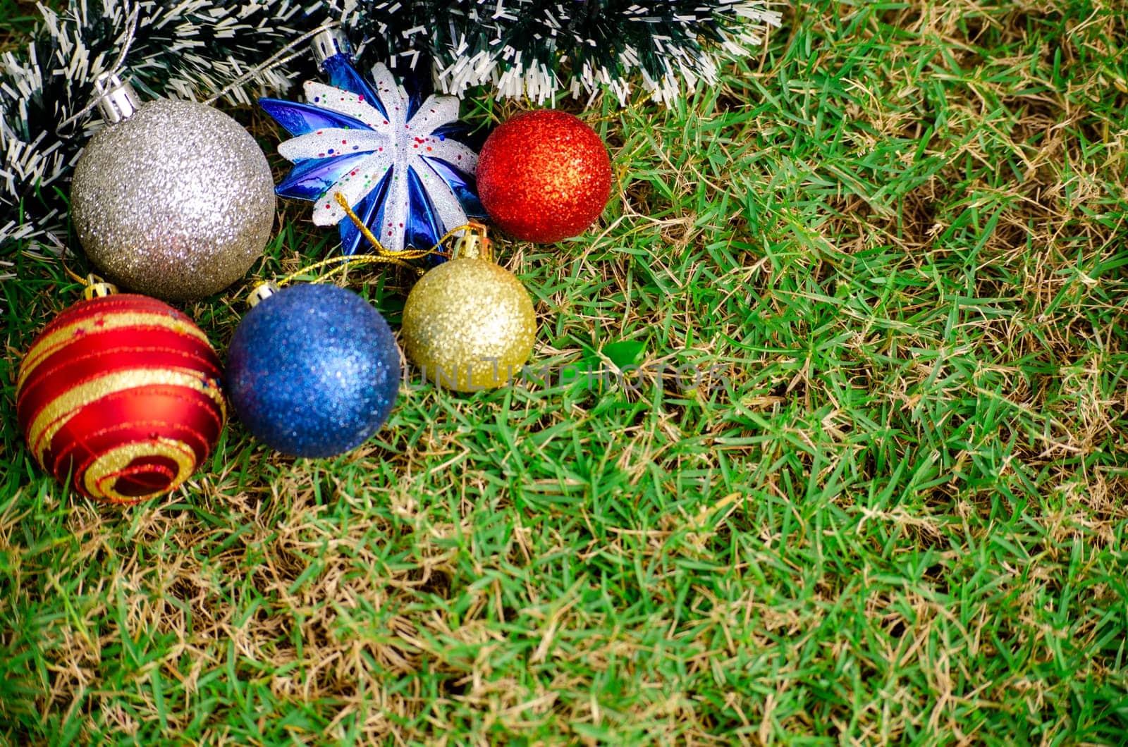 Top view of Christmas decoration with customizable space for text, ideas or wishes. Christmas Season Celebration with copy space.