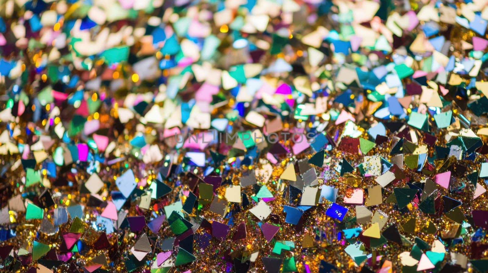A colorful collection of sparkling glitter shapes creates a festive background perfect for crafts and celebrations.