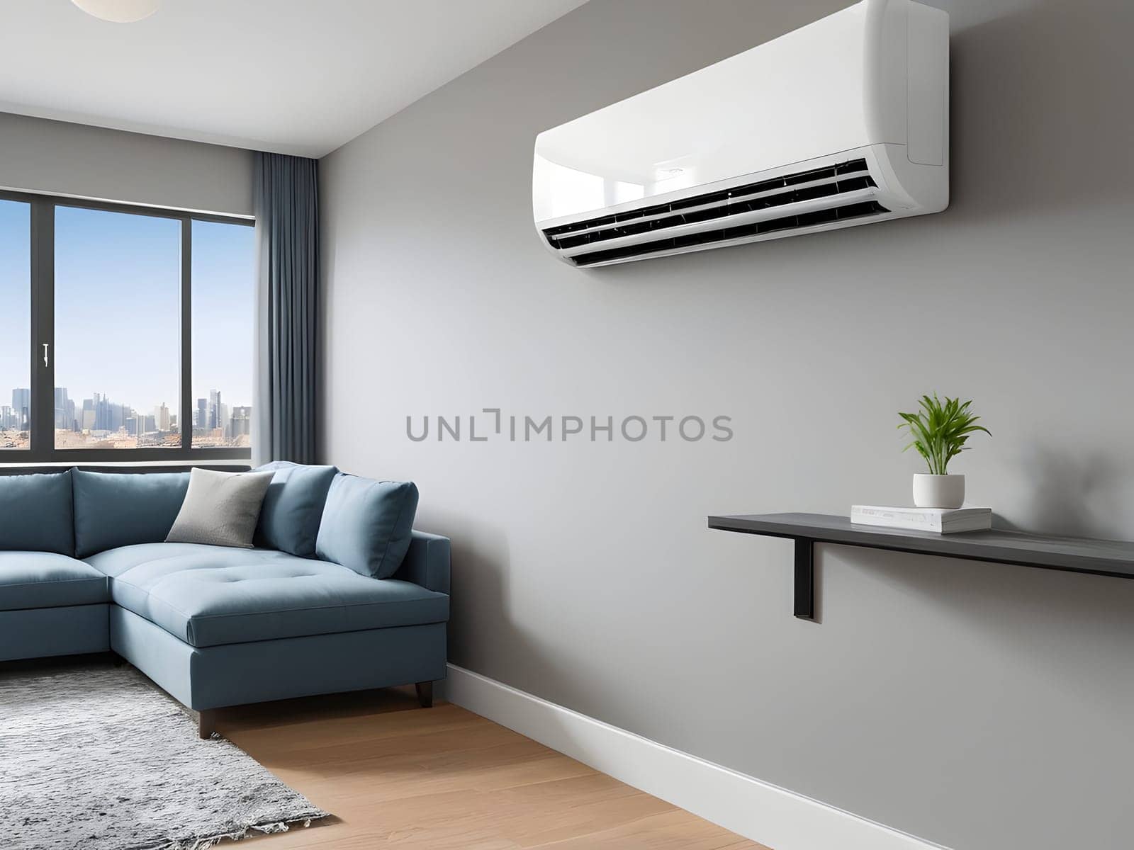 Air conditioner in modern apartment