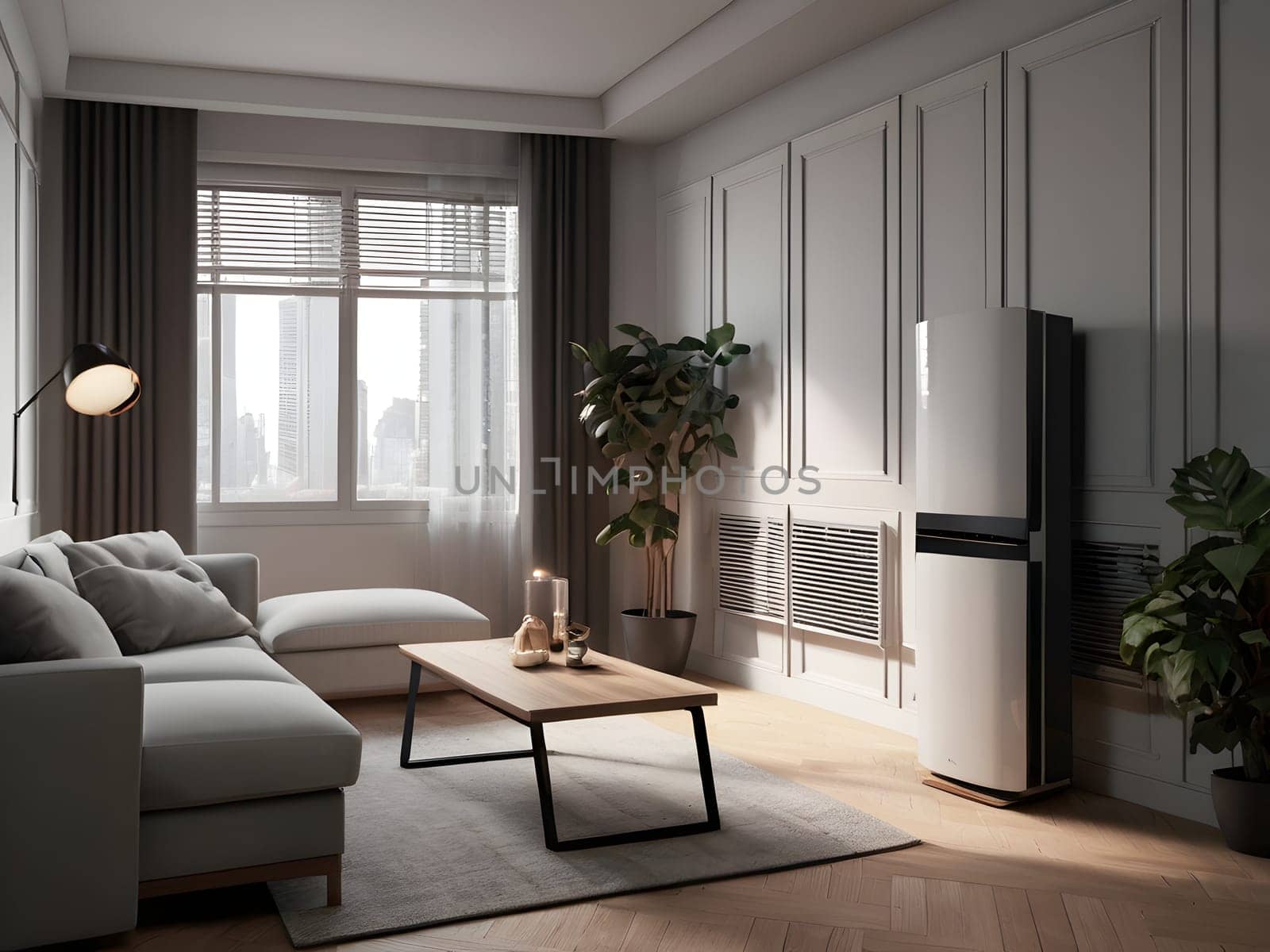 Air conditioner in modern apartment
