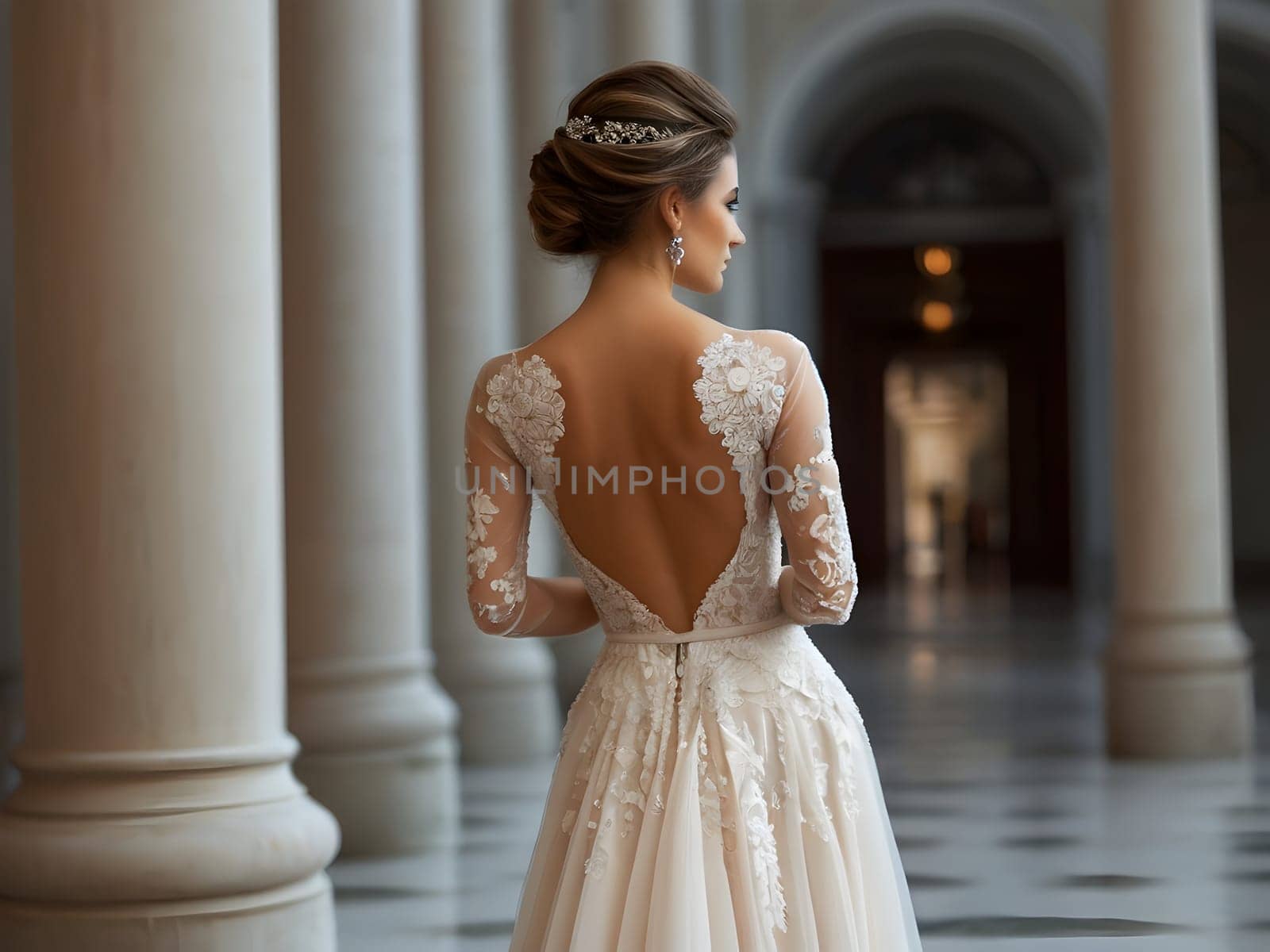 Back of the beautiful fashion woman