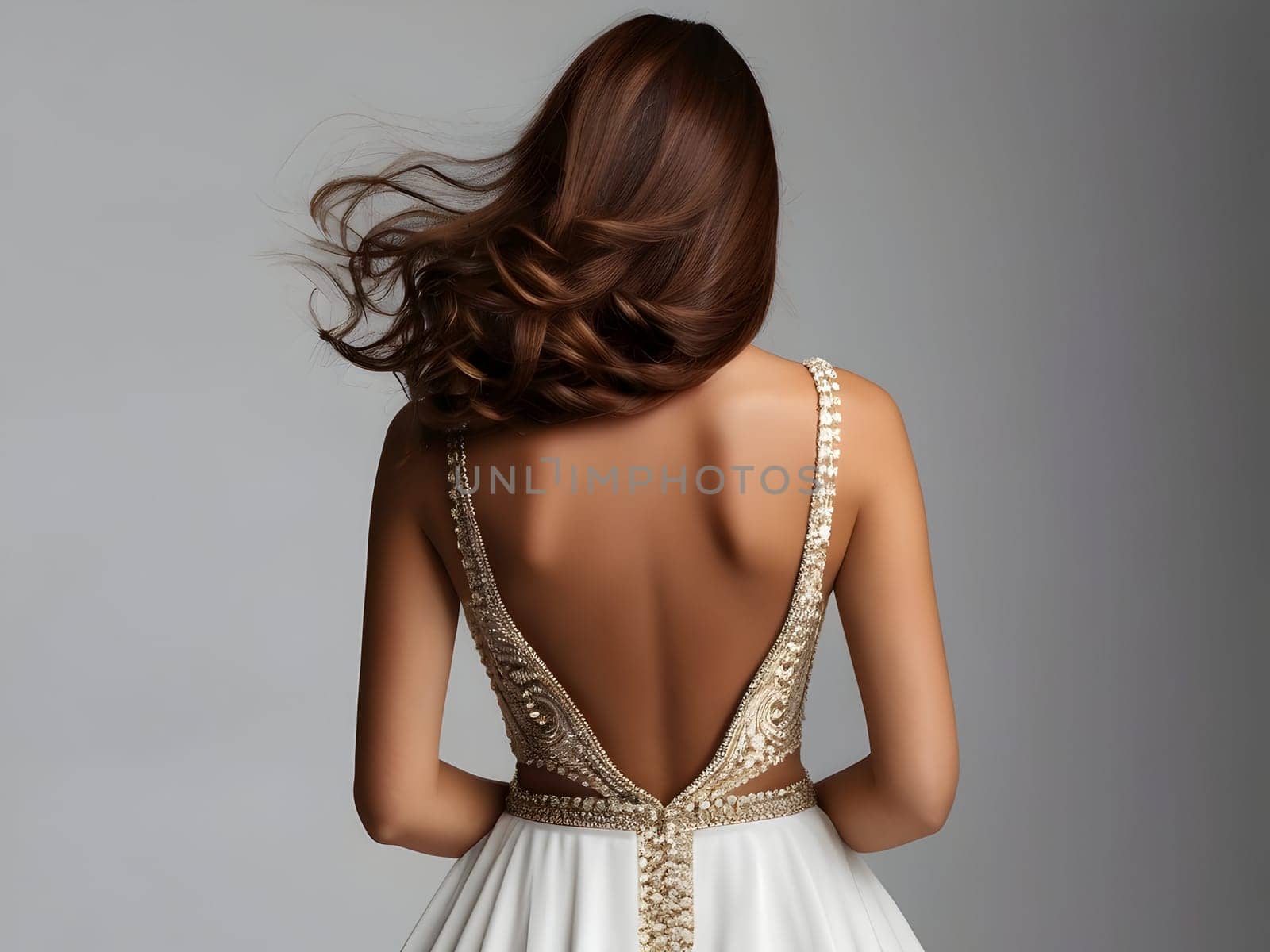 Back of the beautiful fashion woman