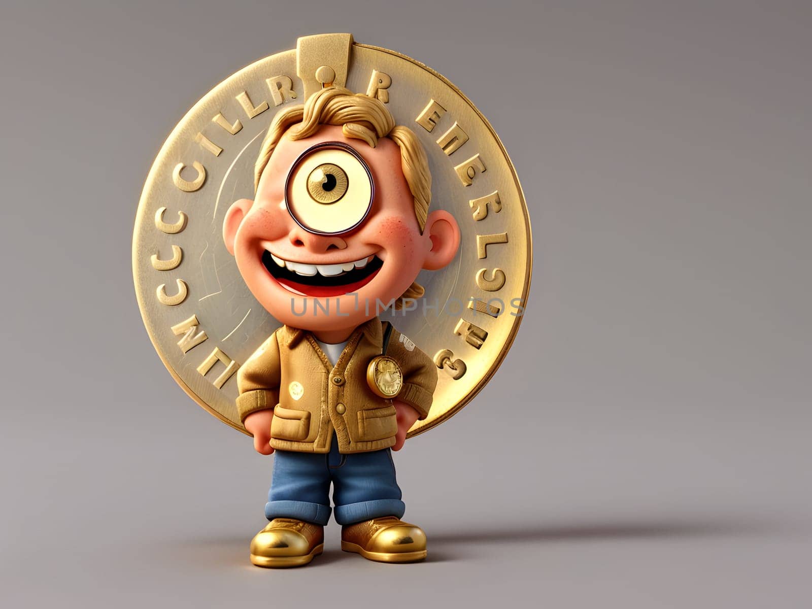 Funny cute coin money character