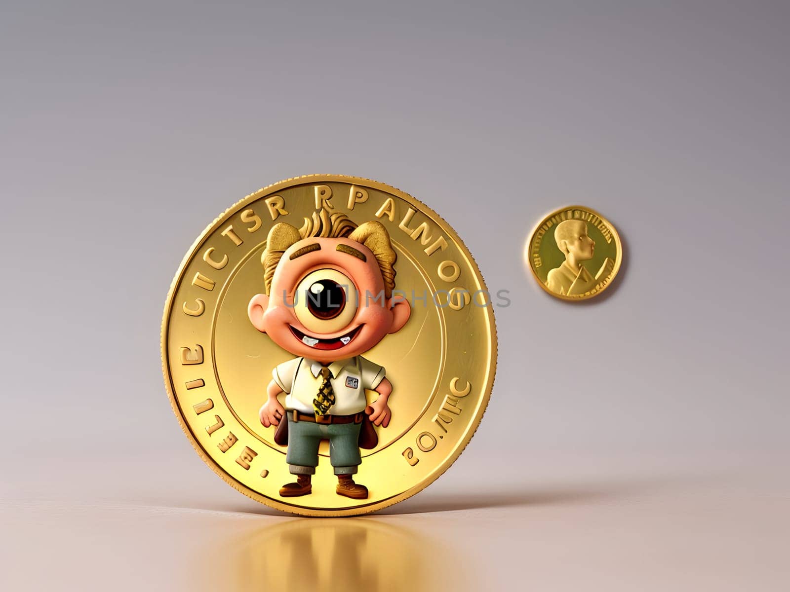 Funny cute coin money character