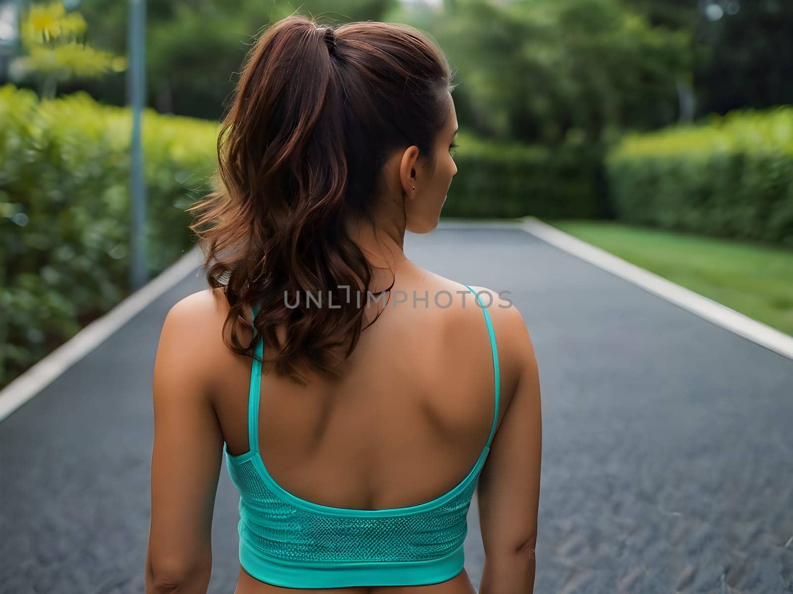 Back of the fit woman