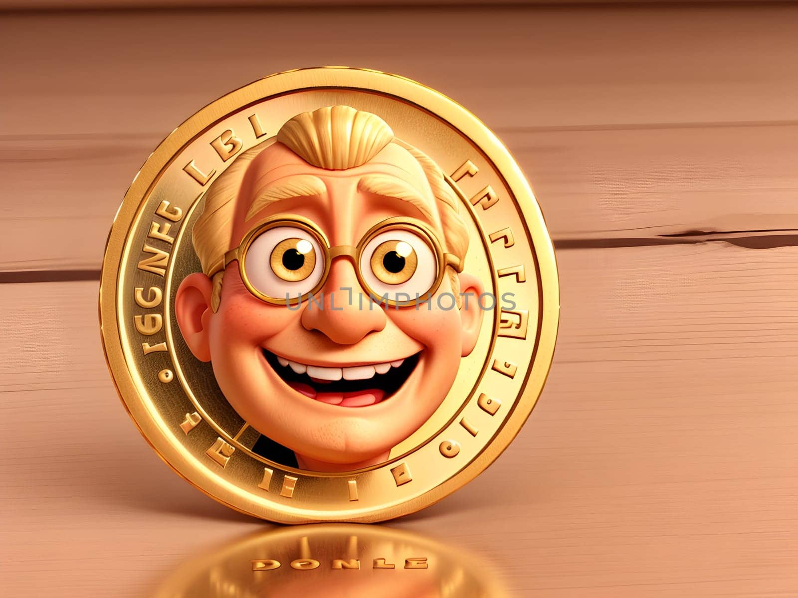 Funny cute coin money character