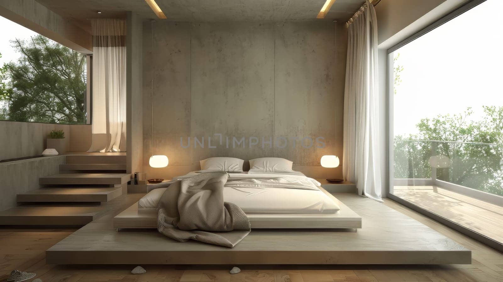 Contemporary bedroom with minimalist aesthetic