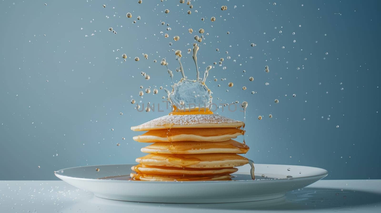 Dynamic poster showcasing a spinning plate of pancakes