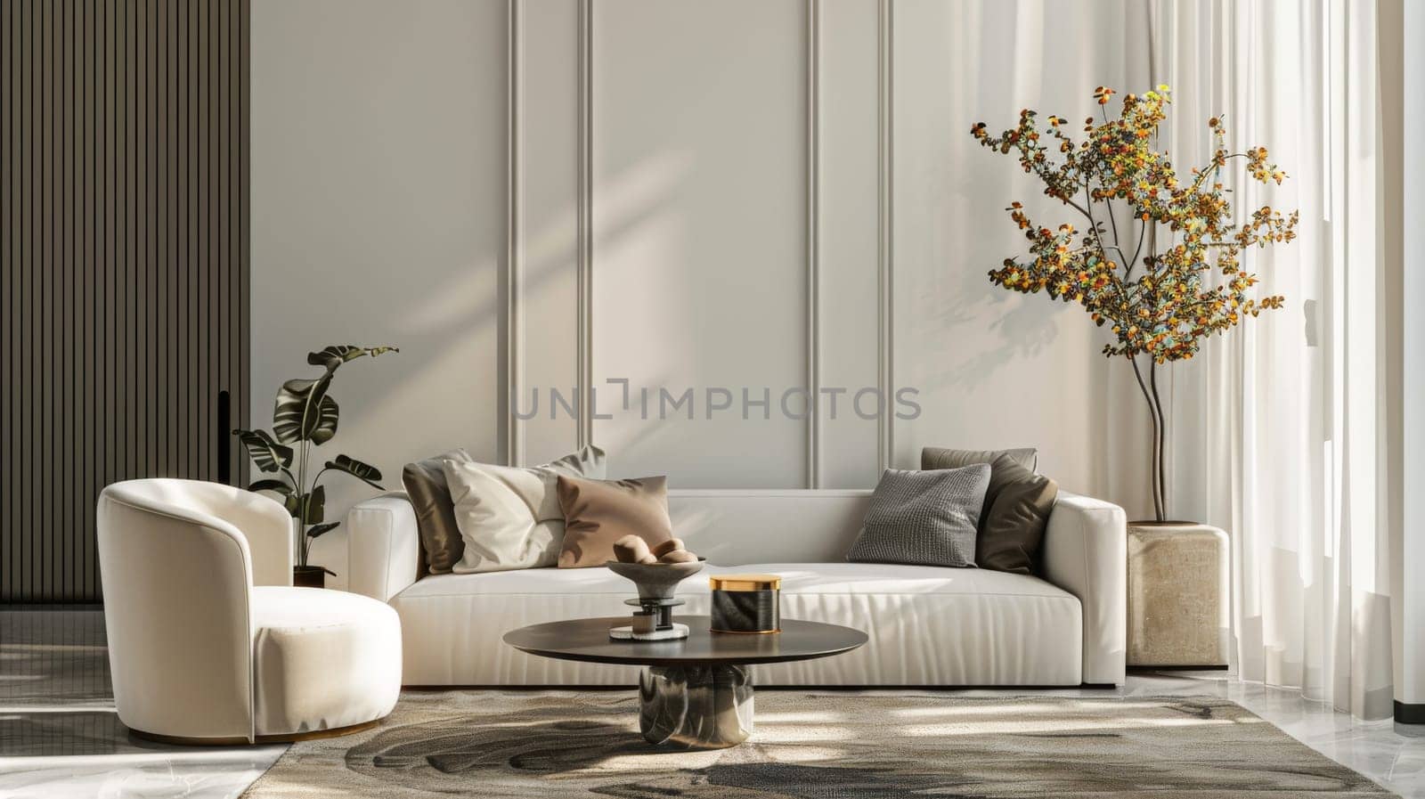 Elegant home decor with clean lines and empty areas ready for your message