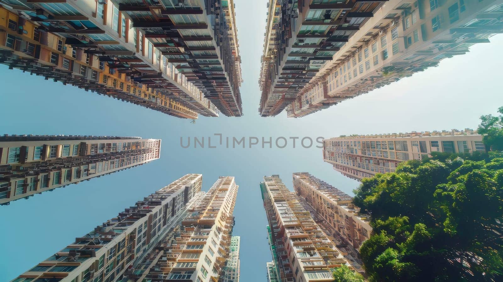 Elevated shot of modern city development