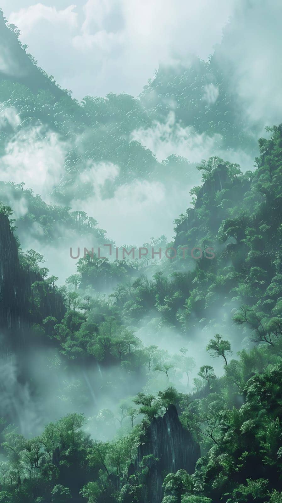Ethereal cloud forests shrouded in mist