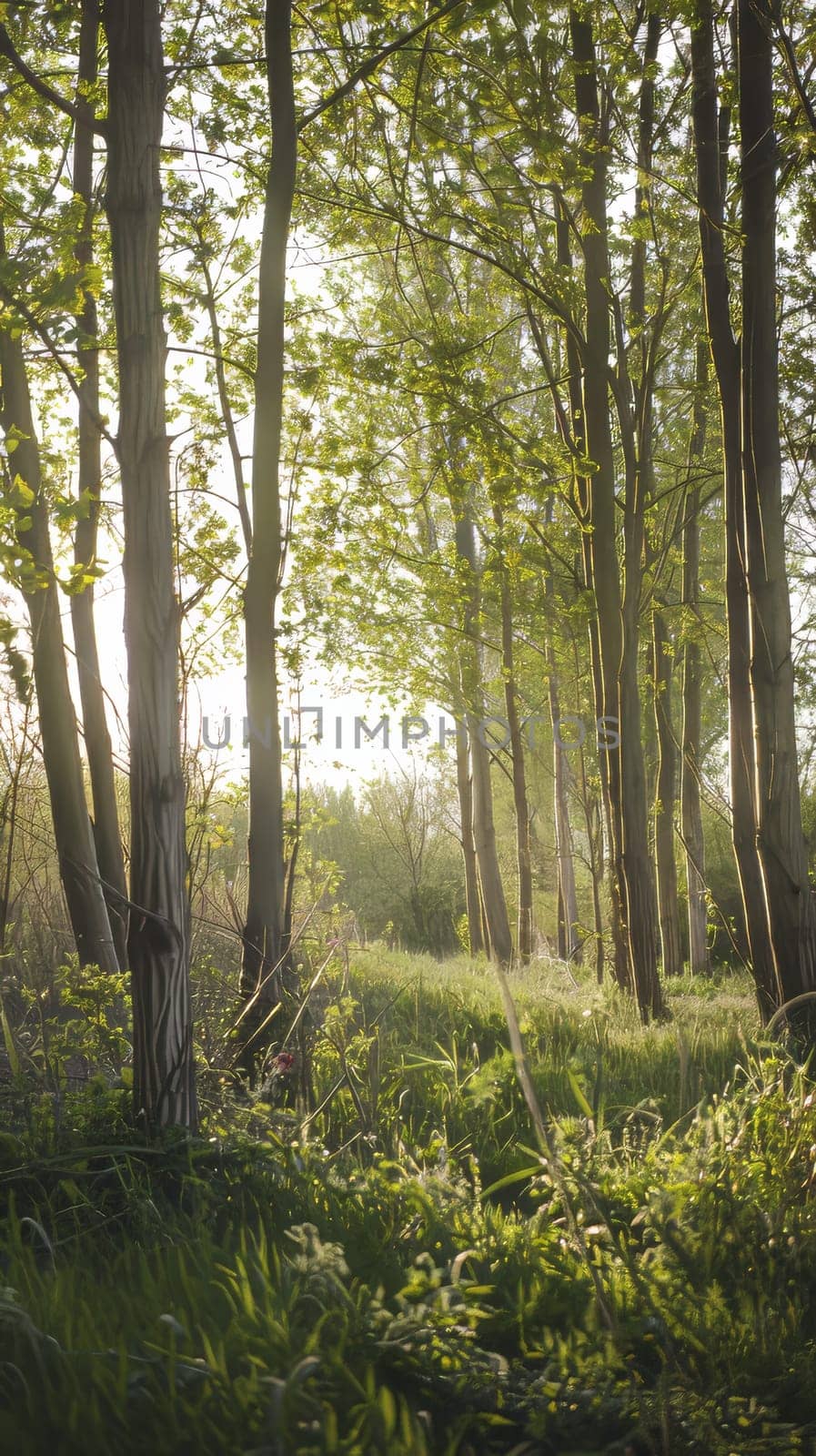 Ethereal poplar woodlands echoing with birdsong