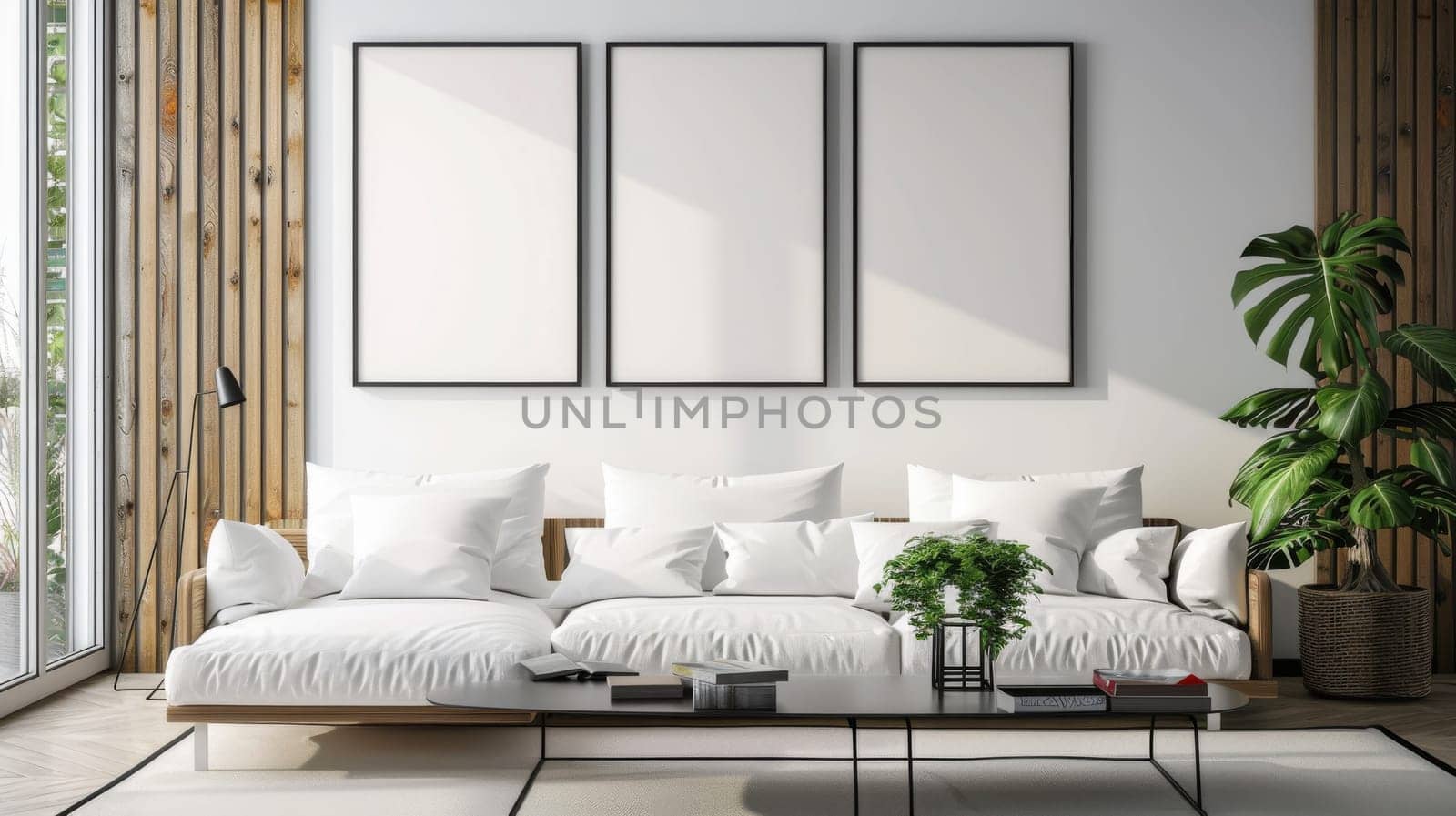 Interior decor featuring blank spaces ready for your unique marketing touch
