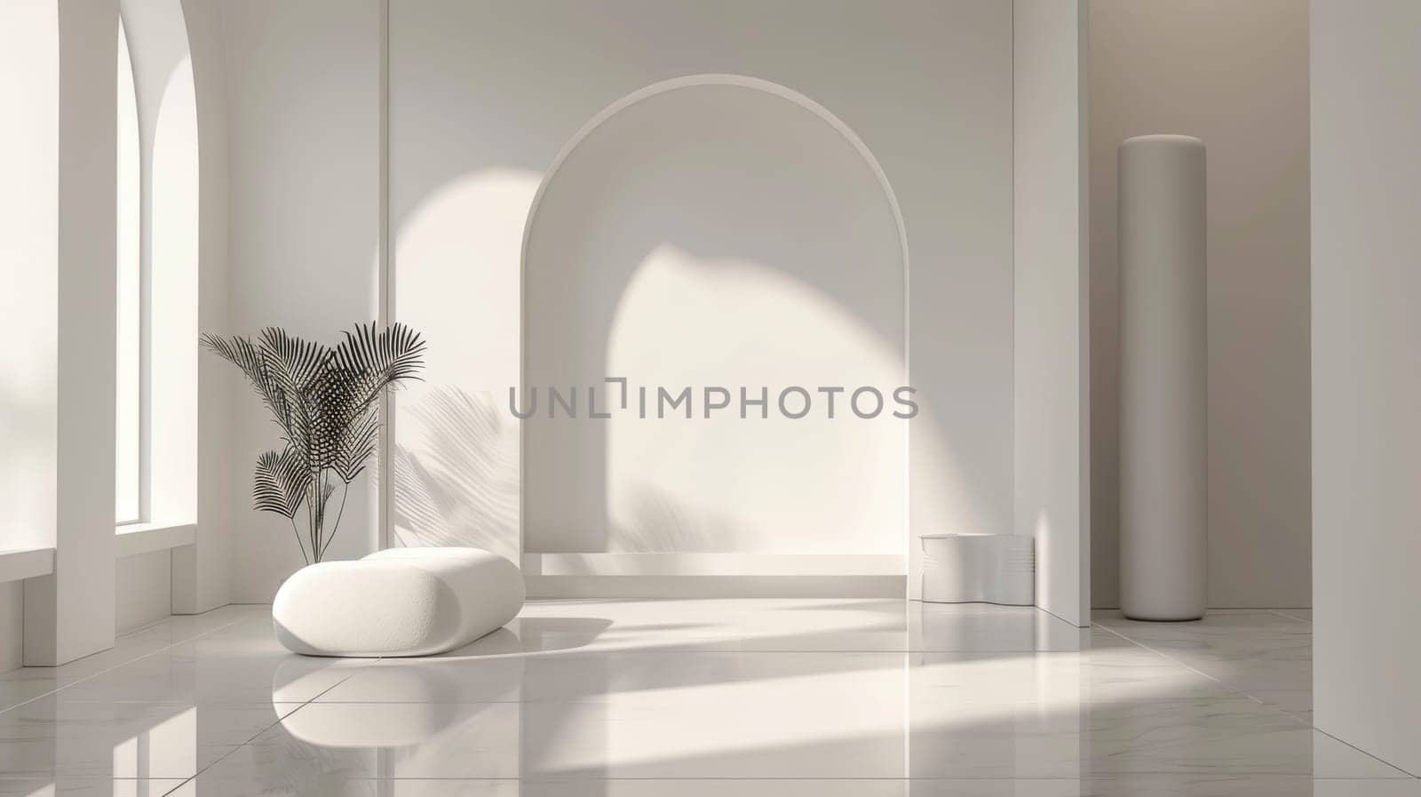 Interior design elements featuring clean lines and empty areas for your text