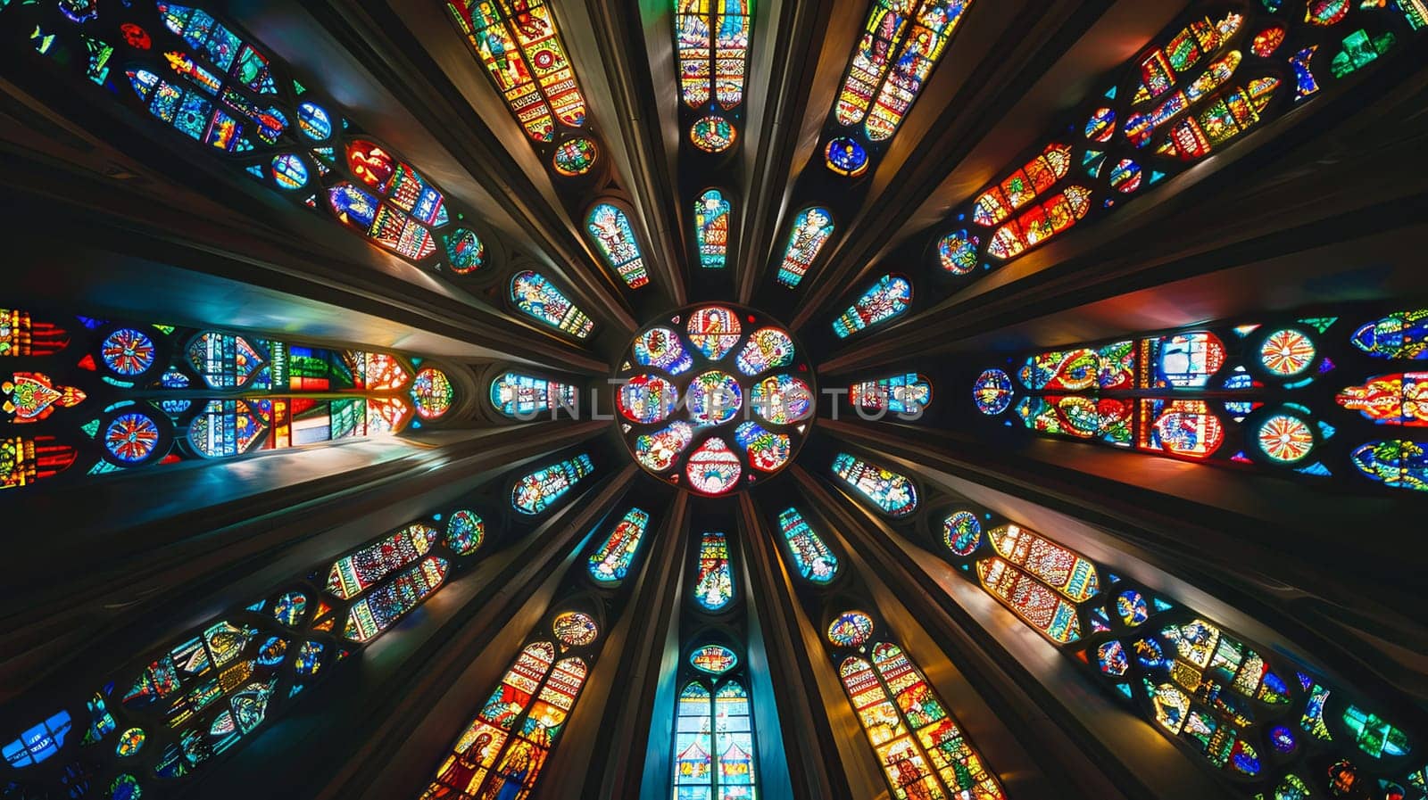 Layout of church windows in a symmetrical design