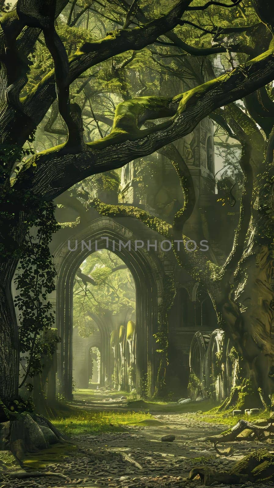 Majestic oak forests sheltering ancient ruins