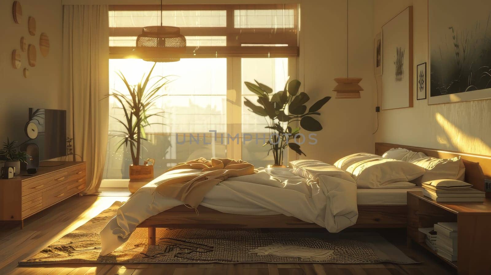 Minimalist bedroom with cozy yet uncluttered feel