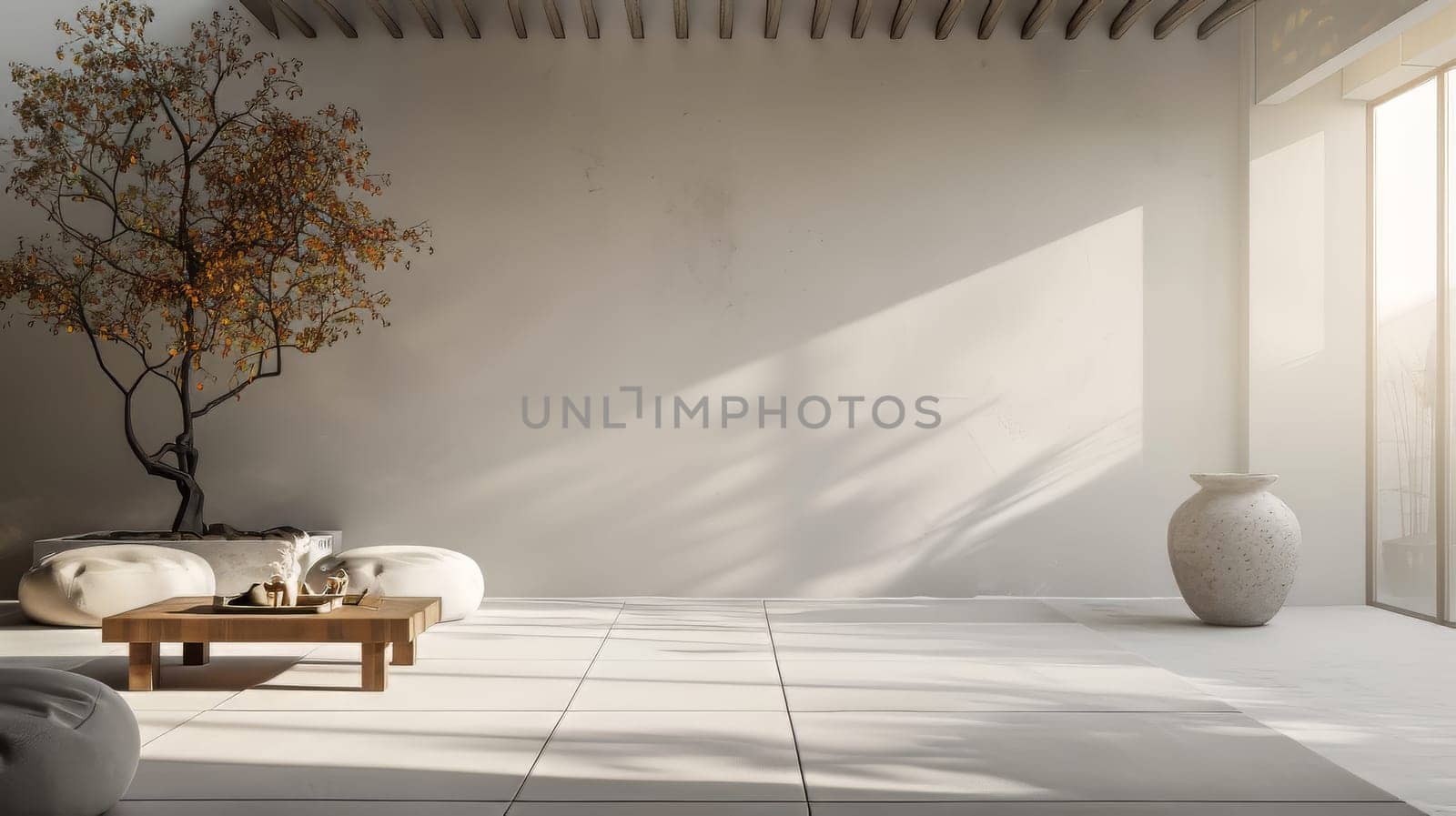 Minimalist decor promoting tranquility and peace