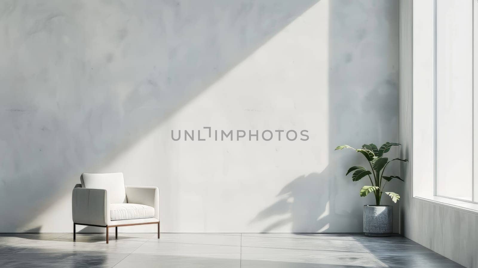 Minimalist interior design with space for promotional content