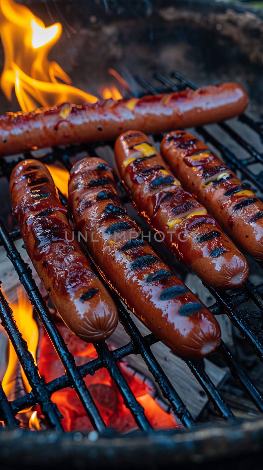 National Hot Dog Day grilled franks and condiments