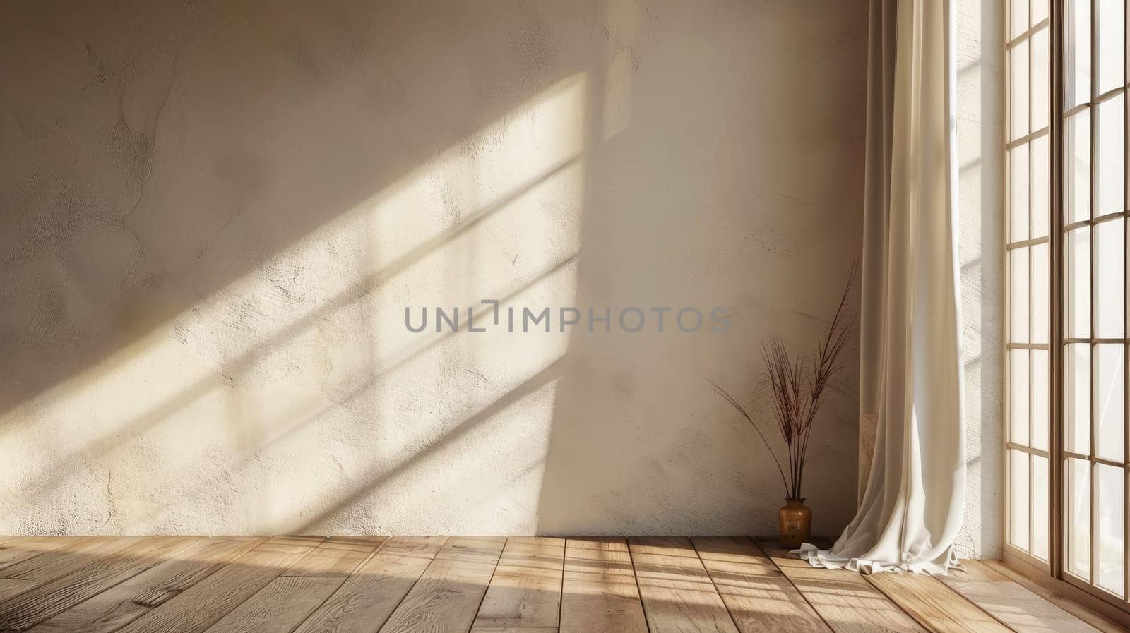 Neutral-toned background with room