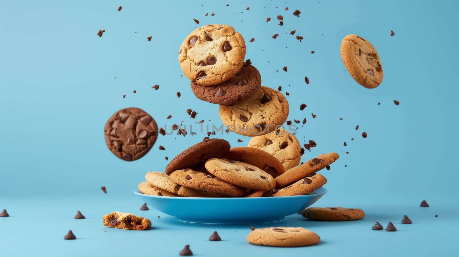 Playful poster featuring a spinning plate of cookies