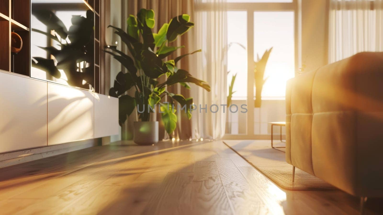 Spacious interior decor allowing room for your promotional content or logo