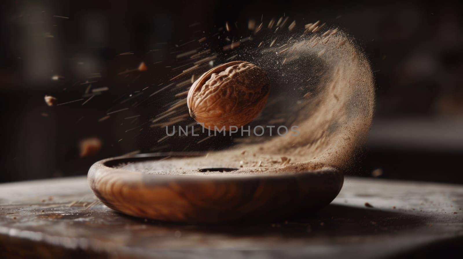 Simple and elegant spin of a piece of nutmeg