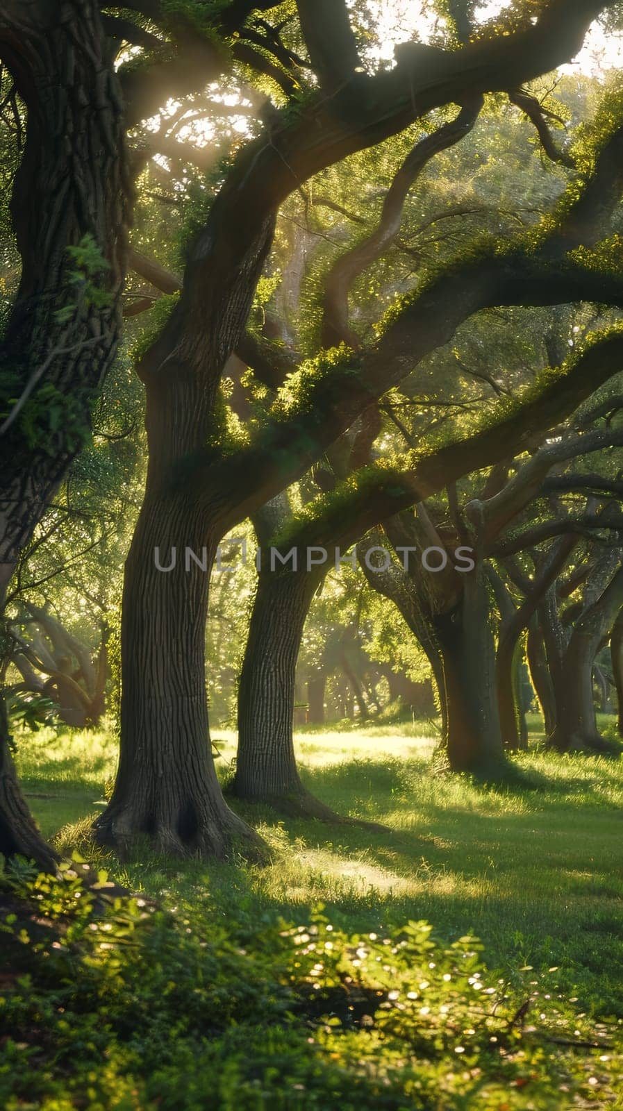 Tranquil groves of ancient oaks